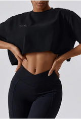 Kem Cropped Tee - Black