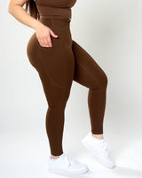 Maria High Rise Pocket Leggings - Brown