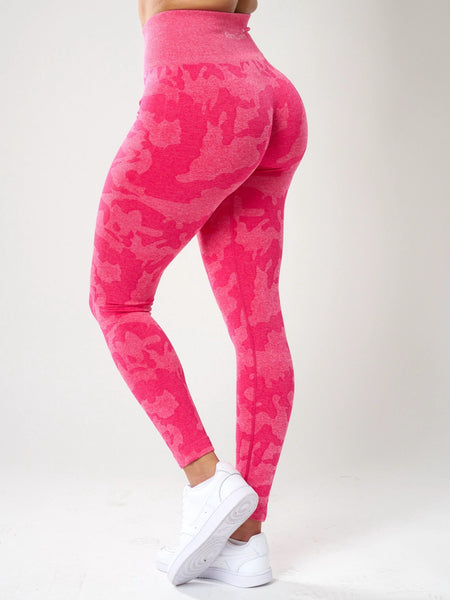 Rita Camo Seamless Leggings - Fuchsia
