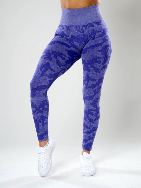 Rita Camo Seamless Leggings - Grape