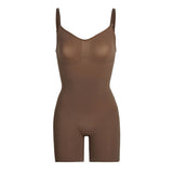 Oleidi Sculpting Bodysuit Mid Thigh W. Open Gusset - Brown