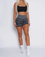 Rita Camo Seamless Shorts - Black
