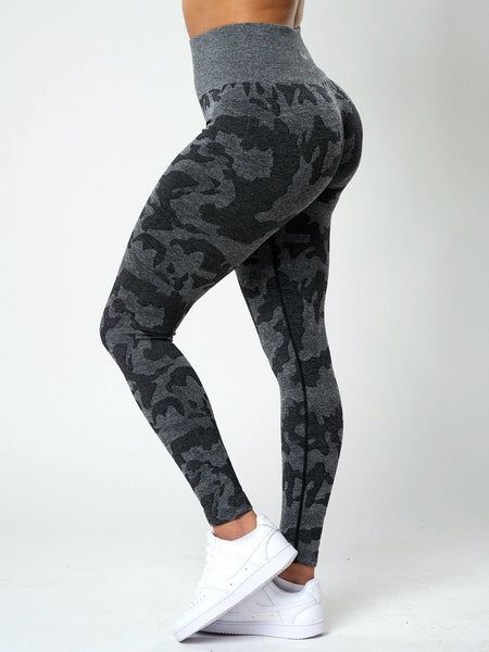 Rita Camo Seamless Leggings - Black