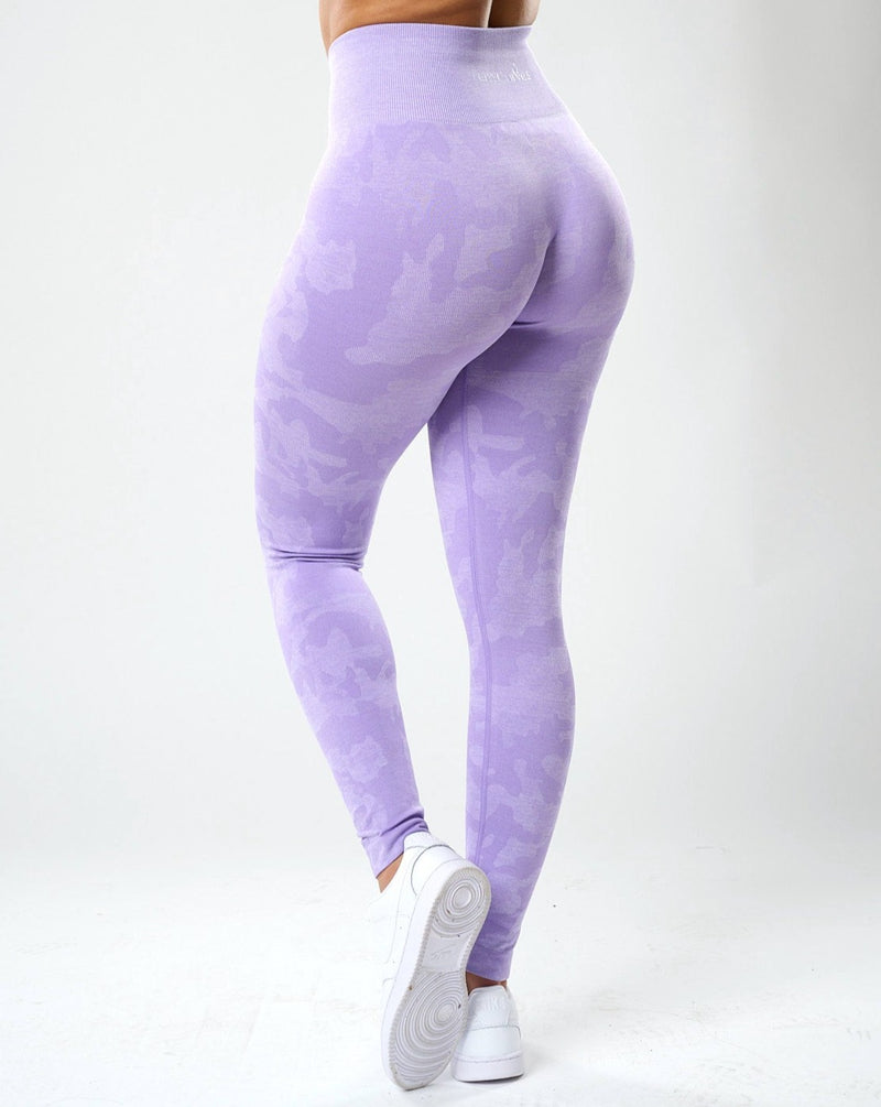 Rita Camo Seamless Leggings - Lilac – Fem Curves