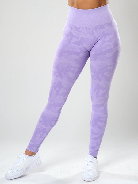 Rita Camo Seamless Leggings - Lilac