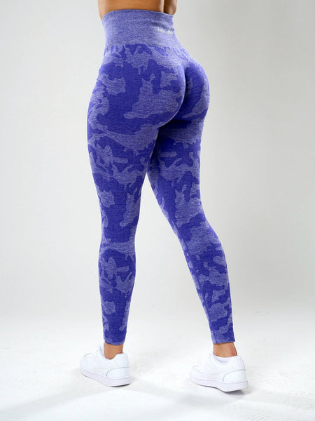Rita Camo Seamless Leggings - Grape