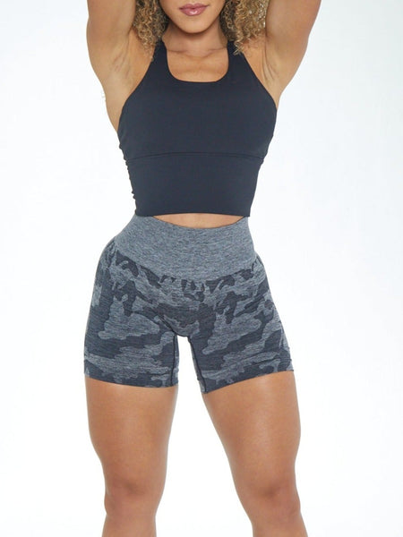 Rita Camo Seamless Shorts - Black