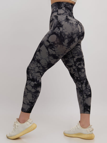 Sujey Scrunch Leggings - Tie Dye Charcoal