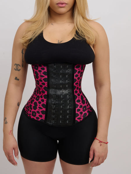 Leopard Long Waist Trainer - Pink