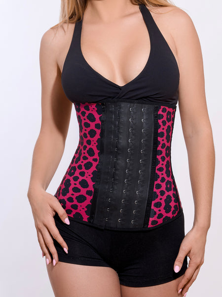 Leopard Long Waist Trainer - Pink