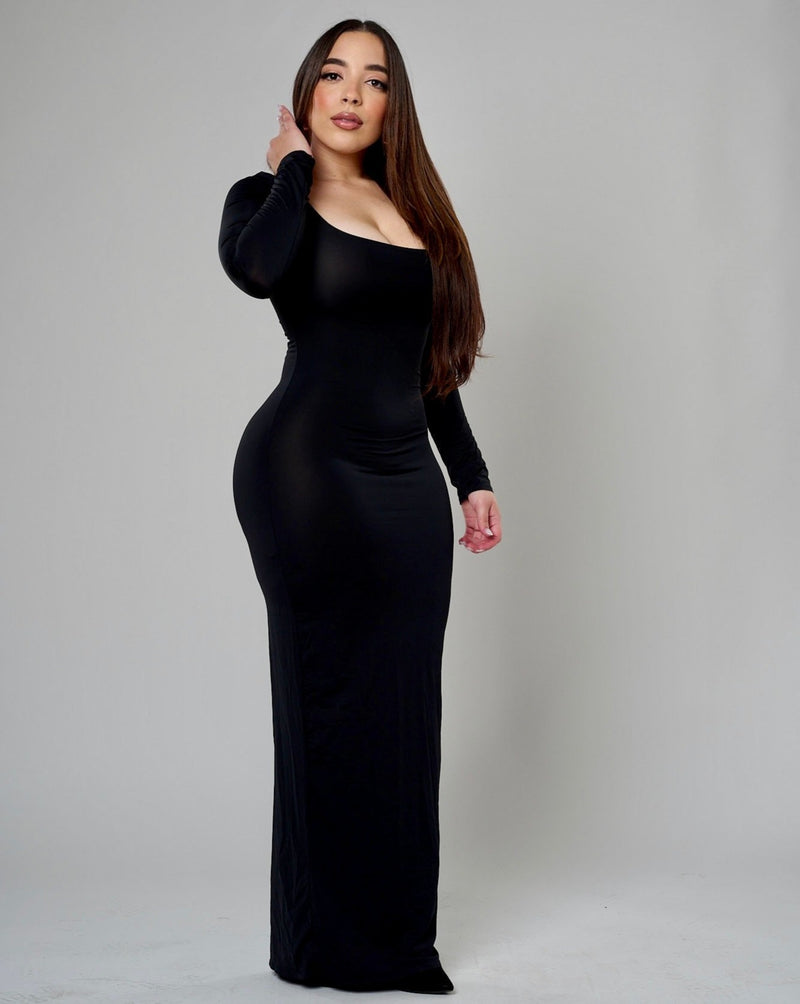Sicri Smoothing Long Sleeve Dress - Black