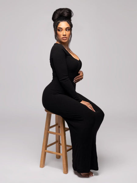 Sicri Smoothing Long Sleeve Dress - Black