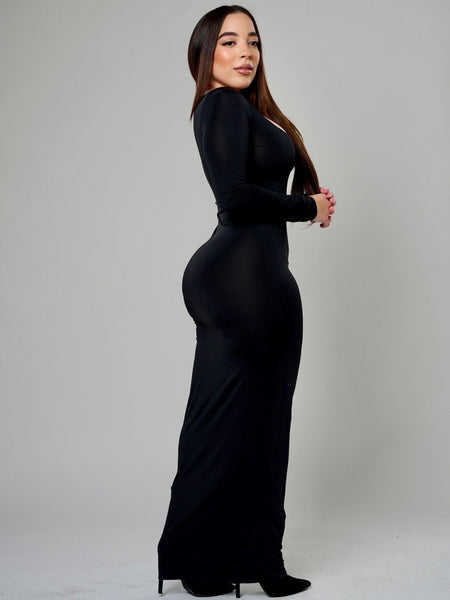 Sicri Smoothing Long Sleeve Dress - Black